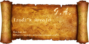 Izsák Arnold névjegykártya