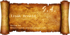 Izsák Arnold névjegykártya